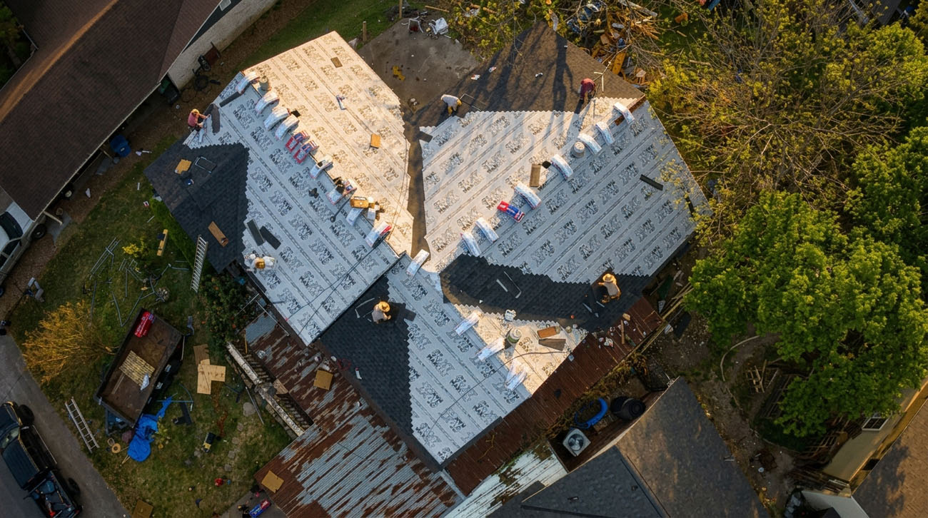 Shingle roof replacement by Premier Roofing & More